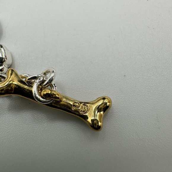 3/$30 Cat Dog Charm Bracelet Silver Gold Mixed Metals Paw Print Toggle Clasp - Picture 10 of 13